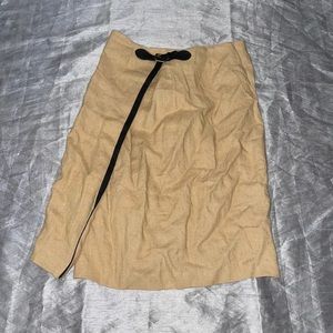 Lauren Ralph Lauren Linen Midi Skirt with Black Belt Size 4